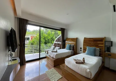 Double or Twin Room with Balcony and Side Sea View — AC 2 Resort